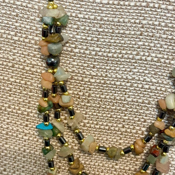 Vintage Hematite with natural stones necklace - Picture 2 of 4